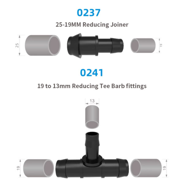 异径接头 13mm 19mm 25mm Barb fittings